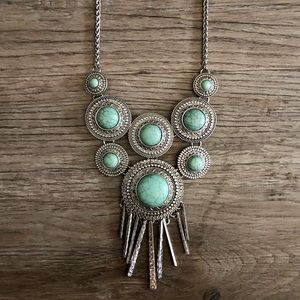 Faux Turquoise Statement Necklace